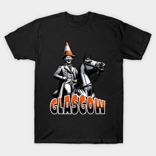 Glasgow's Laughing Duke in a Traffic Cone Hat T-Shirt